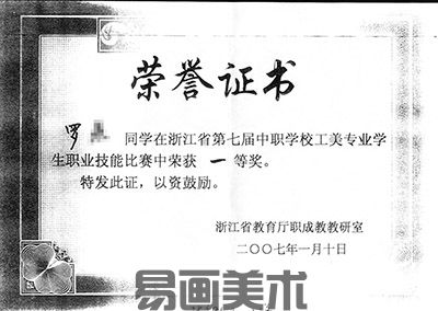 罗同学获省一等项和市一等项